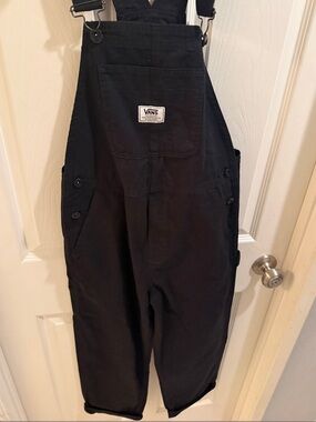 Vans Black Cotton Cargo Overalls